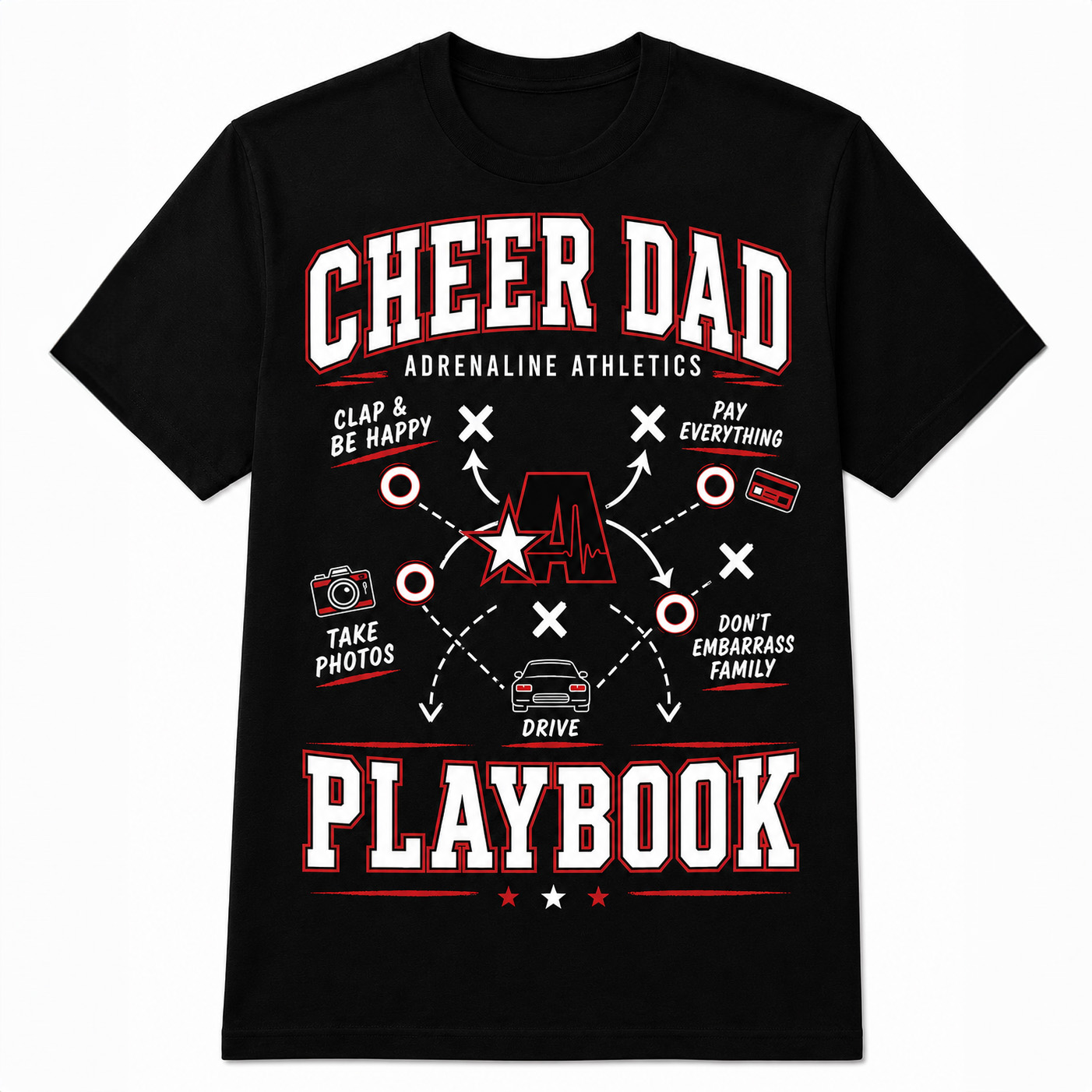 Adrenaline Athletics Cheer Dad Playbook Shirt